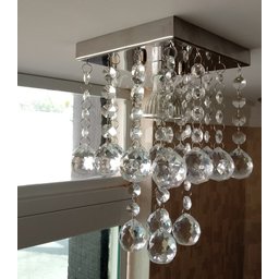 Lustre Torre de Cristais com 25cm de Altura para Corredor:bivolt/espelhado/35cm - 3
