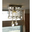 Ver imagem 2 de Lustre Torre de Cristais com 25cm de Altura para Corredor:bivolt/espelhado/35cm