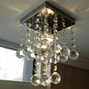 Ver imagem 1 de Lustre Torre de Cristais com 25cm de Altura para Corredor:bivolt/espelhado/35cm