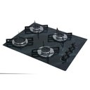 Ver imagem 1 de Cooktop Chamalar Bivolt Premium 4 Bocas Ultra Chama Vidro Temperado Marmorizado Preto