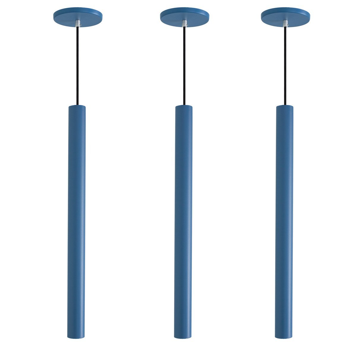Kit 3 Pendente Luminária Tubo Azul 50 Cm MadeiraMadeira