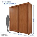 Ver imagem 4 de Guarda-Roupas 2 Portas 3 Gavetas com Pés Blumenau Marrom/Cinamomo