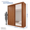 Ver imagem 4 de Guarda-Roupas 2 Portas 3 Gavetas com Espelho Blumenau Marrom/Cinamomo