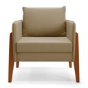 Ver imagem 4 de Kit 1 Sofá Namoradeira e 2 Poltronas Lana Suede Base de Madeira - D’Rossi Marrom Rato