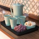 Ver imagem 2 de Kit 48 Bandejas para Servir de Plástico Plus Uz Retangulares Pretas Café Restaurante Self Service