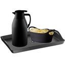 Ver imagem 3 de Kit 48 Bandejas para Servir de Plástico Plus Uz Retangulares Pretas Café Restaurante Self Service