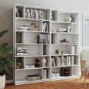 Ver imagem 1 de Estantes Livreiros Escritório Home Office 180x187,5cm com 24 Nichos Branco