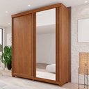 Ver imagem 1 de Guarda-Roupas 2 Portas 3 Gavetas com Pés com Espelho Blumenau Marrom/Cinamomo