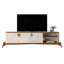 Ver imagem 3 de Rack com Painel para TV até 70 Polegadas Ripado Pés em Madeira Maciça 100% MDF 136CMX195CM Boto Espresso Móveis Bege