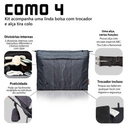 Travel System como 4 Diamond Carrinho + Moisés + Bebê - 10