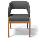 Ver mais imagens de Kit 04 Cadeiras de Jantar e Estar Living Estofada Lince L02 Linho Cinza Escuro - Lyam Decor