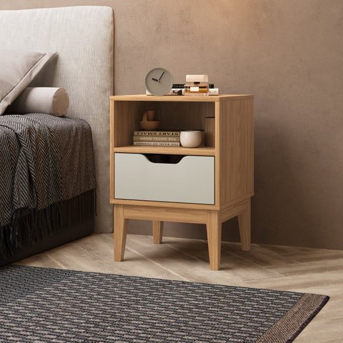 Mesa de Cabeceira 1 Gaveta 40x57x38,3 cm Marrom