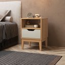 Ver imagem 1 de Mesa de Cabeceira 1 Gaveta 40x57x38,3 cm Marrom