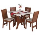 Ver imagem 2 de Conjunto Mesa Mabelly Quadrada com 4 Cadeiras Paraty - Bagum Bege Naturalle e Off