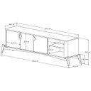 Ver imagem 5 de Rack com Painel Ripado para TV 70 Polegadas 136cmx195cm Pés Madeira MDF Off White/Nature Buriti