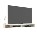 Ver imagem 3 de Rack Suspenso Sala Tv até 70 Polegadas Home Decoração Sala Quarto 2 Nichos Slim