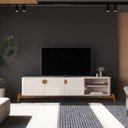 Ver imagem 5 de Rack com Painel para TV até 75 Polegadas Ripado Real com Pés em Madeira Maciça 100% MDF 190,5CMX195CM Boto Espresso Móveis Bege