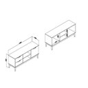 Ver imagem 3 de Rack para TV até 55 Polegadas 136cm Pés em Madeira Maciça 2 Portas e 1 Gaveta Marrom