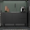 Ver imagem 1 de Gabinete de Cozinha Mdp 1,44 M – Elegância Moderna e Versatilidade:preto Fosco