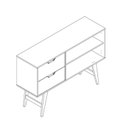Ver imagem 3 de Aparador para Sala de Estar 2 Portas e 2 Gavetas Bege/Mel/Off White