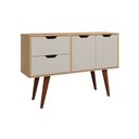 Ver imagem 2 de Aparador para Sala de Estar 2 Portas e 2 Gavetas Bege/Mel/Off White