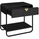 Ver mais imagens de Mesa de Cabeceira Industrial Orgânico 1 Gaveta Alek A03 Nero Preto - Lyam Decor