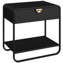 Ver imagem 2 de Mesa de Cabeceira Industrial Orgânico 1 Gaveta Alek A03 Nero Preto - Lyam Decor