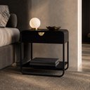 Ver imagem 4 de Mesa de Cabeceira Industrial Orgânico 1 Gaveta Alek A03 Nero Preto - Lyam Decor
