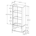 Ver imagem 3 de Kit 2 Peças com Cristaleira, Buffet Vidro e Pés em Metal 100% MDF Tucupí Bege