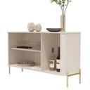 Ver imagem 7 de Kit 2 Peças com Cristaleira, Buffet Vidro e Pés em Metal 100% MDF Tucupí Bege