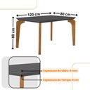 Ver imagem 2 de Mesa para Sala de Jantar Liz 120cm em Mdf e Vidro