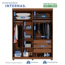 Ver imagem 6 de Guarda-Roupa 4 Portas 3 Gavetas com Pés Fenix Espresso Móveis Marrom/Cinamomo