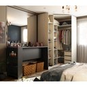 Ver imagem 1 de Guarda Roupa Canto Closet sem Portas 3 Peças, 3 Gavetas, Cabideiro e Bancada Prime Luciane Móveis