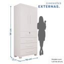 Ver imagem 3 de Guarda-roupa 2 Portas 4 Gavetas Ilhéus Espresso Móveis