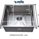 Ver imagem 2 de Cuba em Inox para Cozinha 44 Cm X 44cm X 22cm