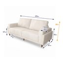 Ver imagem 2 de Sofá Living Privilege 2,15m Bouclê Off White Pés de Madeira - King House
