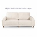 Ver imagem 4 de Sofá Living Privilege 2,15m Bouclê Off White Pés de Madeira - King House