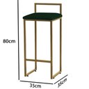 Ver imagem 3 de Banqueta Alta Estofada Suede Pietra Base Dourada House:verde esmeralda