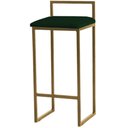 Ver imagem 1 de Banqueta Alta Estofada Suede Pietra Base Dourada House:verde esmeralda