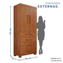 Ver imagem 3 de Guarda-Roupa 2 Portas 4 Gavetas Ilhéus Espresso Móveis Marrom/Cinamomo