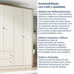 Guarda-roupa Solteiro 4 Portas 2 Gavetas Ananda Cabecasa Madeiramadeira - 14