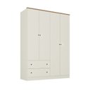 Ver imagem 2 de Guarda-Roupa Casal 4 Portas 2 Gavetas Ananda CabeCasa MadeiraOriginals Bege/Offwhite