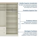 Ver mais imagens de Guarda-Roupa Casal 4 Portas 2 Gavetas Ananda CabeCasa MadeiraOriginals Bege/Offwhite