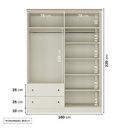 Ver imagem 3 de Guarda-Roupa Casal 4 Portas 2 Gavetas Ananda CabeCasa MadeiraOriginals Bege/Offwhite
