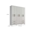 Ver imagem 3 de Guarda Roupa Casal 6 Portas e 4 Gavetas C- Pés Canadá Plus Cinamomo - Conquista