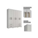 Ver imagem 5 de Guarda Roupa Casal 6 Portas e 4 Gavetas C- Pés Canadá Plus Cinamomo - Conquista