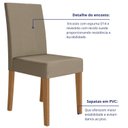 Ver imagem 6 de Kit 2 Cadeiras Estofadas Lisa e Pés MDF Josi Bege/Carvalho