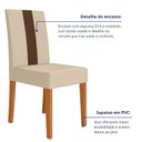 Ver imagem 5 de Kit 2 Cadeiras de Jantar Estofadas Lisa Courvin Pés MDF Linea Bege/Freijó/Marfim