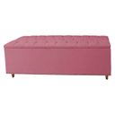 Ver imagem 3 de Kit Cabeceira e Calçadeira com Baú 140 Cm Casal Diana Suede Rosa - Fina Mobília
