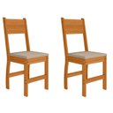 Ver imagem 1 de Kit 2 Cadeiras de Jantar MDF Milano Laranja/Freijó/Savana